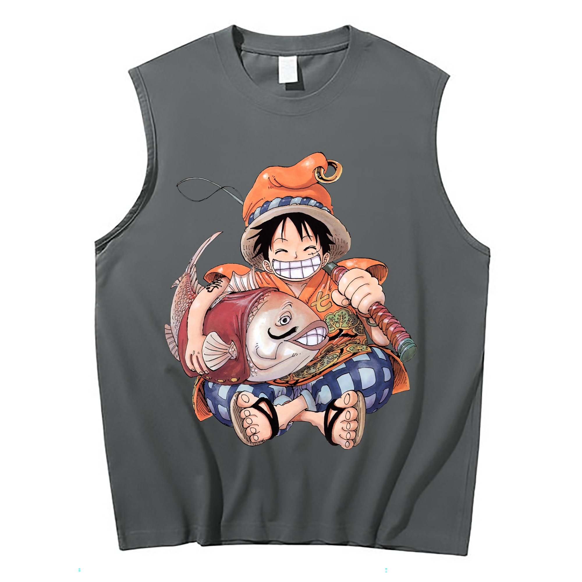 ワンピース モンキー・D・ルフィ ONE PIECE Monkey D. Luffy コットン100％タンクトップ（フロントプリント）